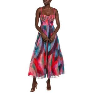 Hutch Colorful Pleated Midi Dress